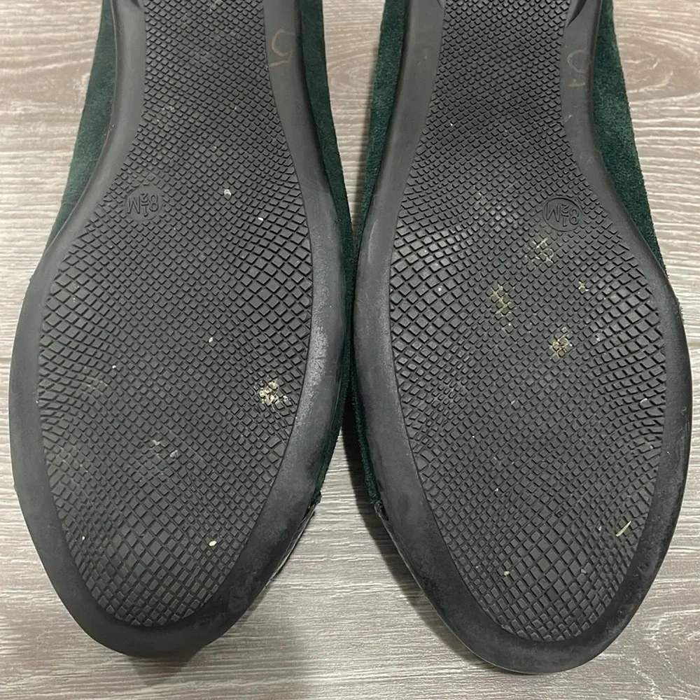 G.H. BASS & CO Cara Green Leather Suede Reptile Ballet Flat 8.5